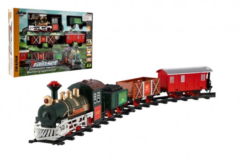 Vlak + 3 vagóny s kolejemi 8ks