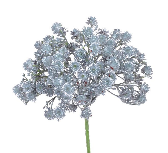 Umělá gypsophyla 21 cm - modrostříbrná