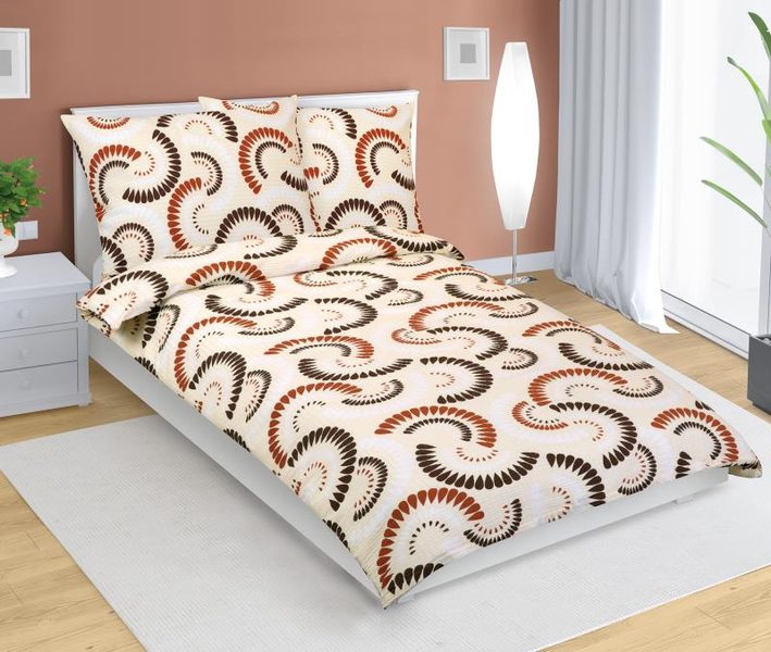 Povlečení krepové Hnědá,Růžová 80/479