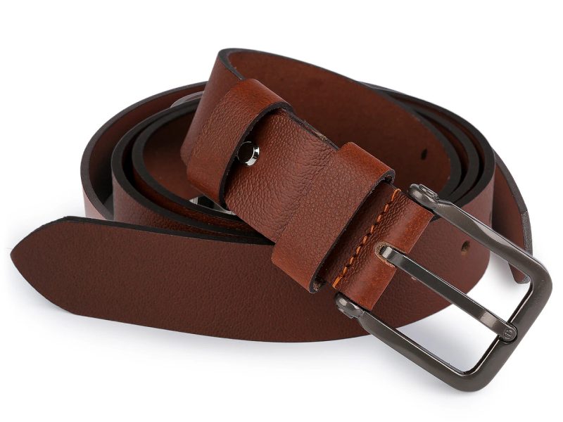 Pánský kožený pásek z buvolí kůže šíře 4 cm