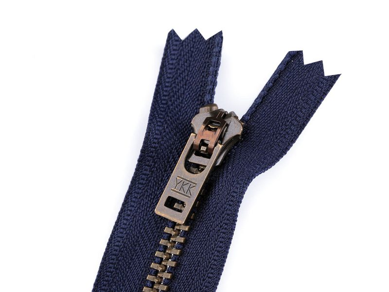 Kovový zip YKK No 5 délka 18 cm staromosazný (jeansový)