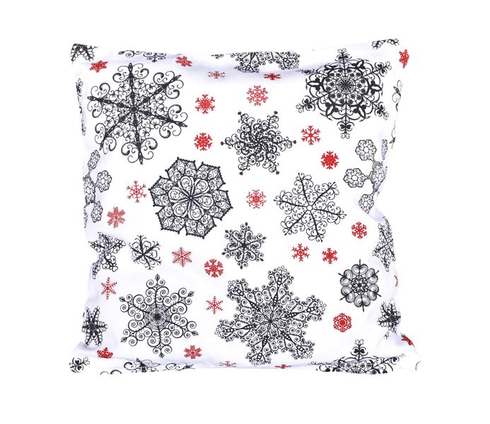 Vánoční povlak bavlna Černé a červené vločky 1167 40x40 cm