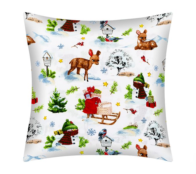 Povláček bavlněný - vánoce Bílá,Zelená,Červená 90/CH02 40x40 cm