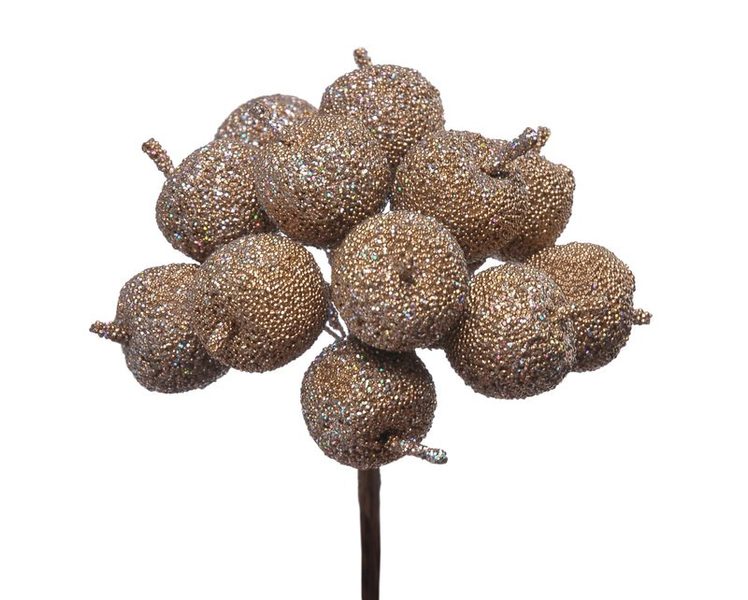 Jablíčka cukr na drátku, zlatá 12 ks