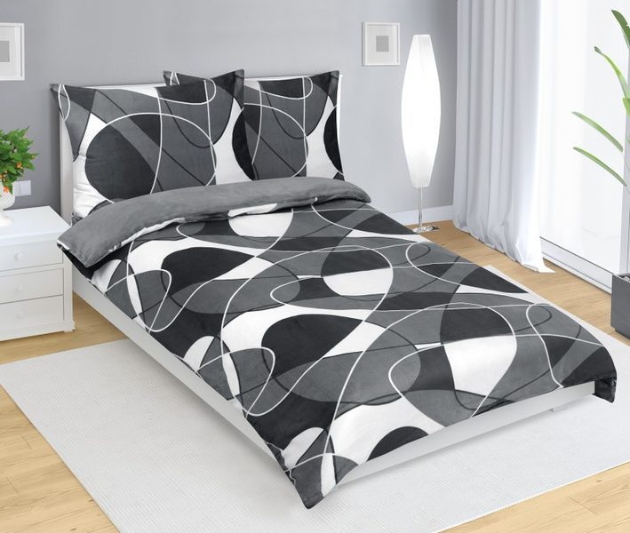 Povlečení MIKROFLANEL Bílá,Šedá,Tmavě šedá 95/868 140x200, 70x90 cm