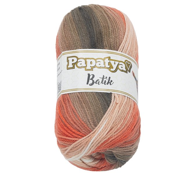 Příze PAPATYA BATIK Lososová,Hnědá 554-30 100g / 360 m