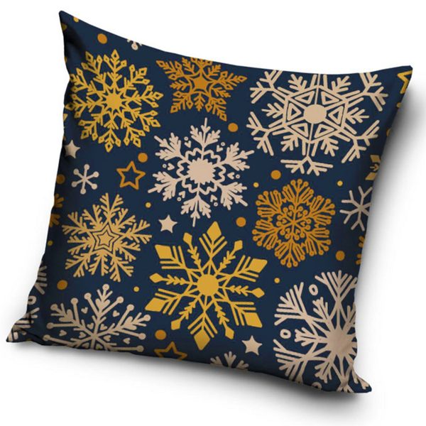 Vánoční povlak Mrazivé vločky tmavě šedý 40x40 cm