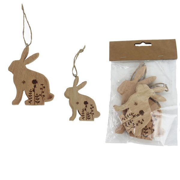 VELIKONOČNÍ DEKORACE zajíc, 2 ks D7065 - 18 cm