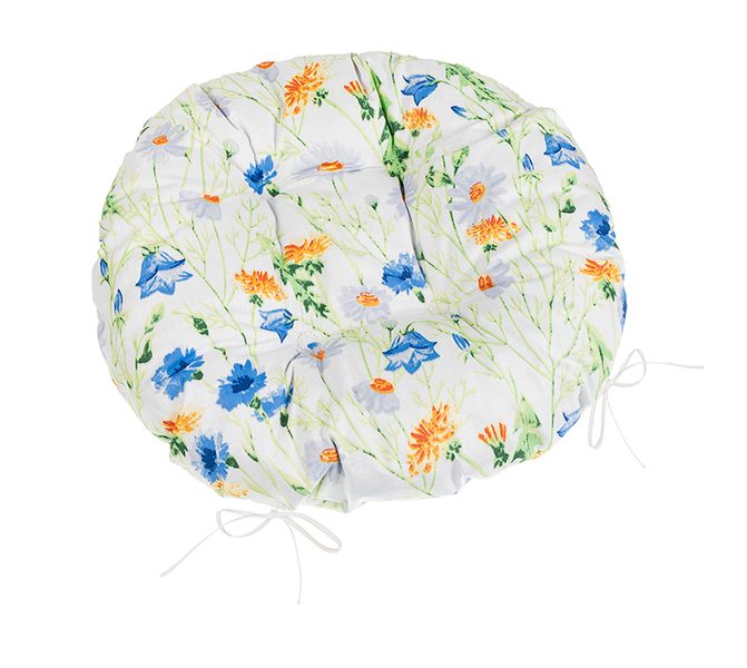 Sedák Adéla prošívaný kulatý Modrá,Žlutá,Bílá 62/177