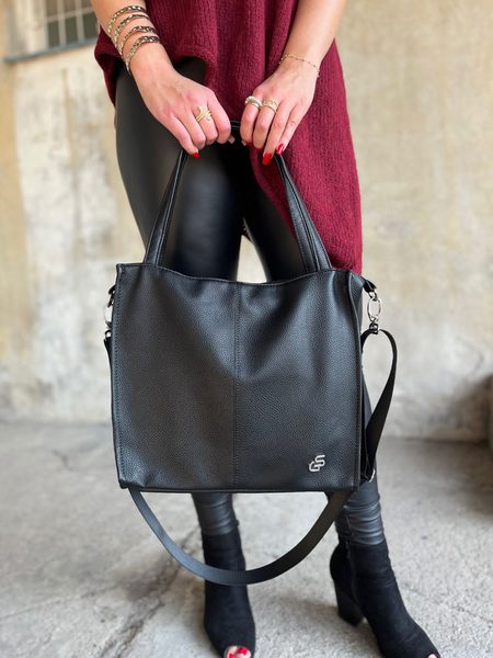 GROSSO Černá velká kabelka přes rameno