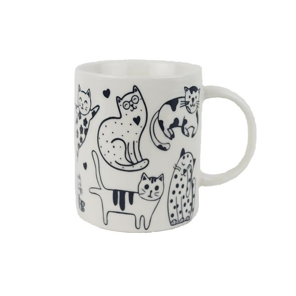 Porcelánový hrnek kočky X8698 - 360ml; 345 g; D80xH95xBD78mm