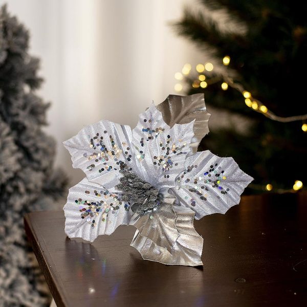 Dekorační květ vánoční hvězda 20 cm X3581/3