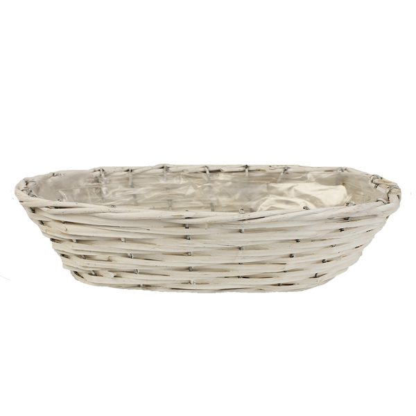 Květináč ovál bílý P0990/5 - 60 x 19 x 14 cm