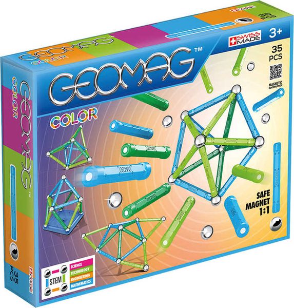 GEOMAG Color modrá 35 dílků magnetická STAVEBNICE