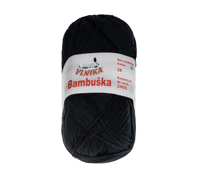 Příze BAMBUŠKA Černá 26 50 g, 205 m