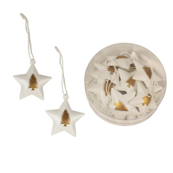 Hvězdičky k zavěšní, 12 ks K2935-29 - dia 4 x 1 cm