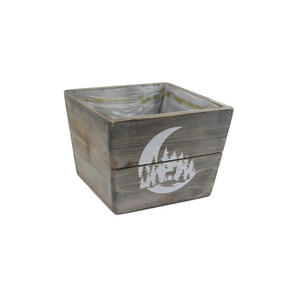 Dřevěný obal na květiny D6296/2 - 15 x 15 x 11 cm