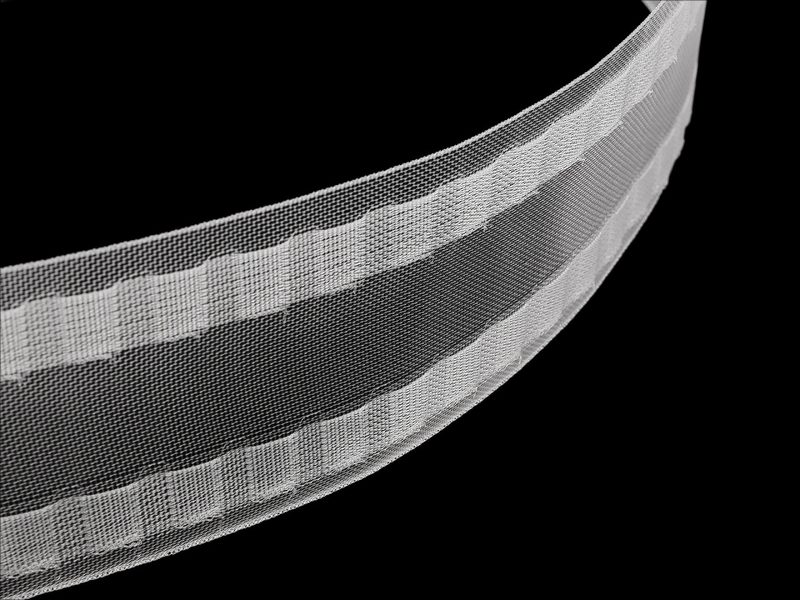 Záclonovka šíře 80 mm s poutky na kovové háčky METRÁŽ