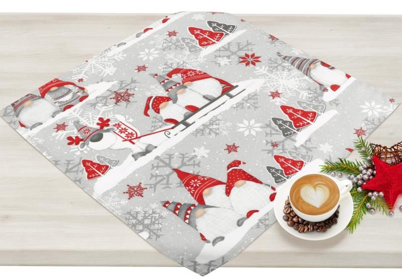 Ubrus VÁNOCE Šedá,Červená 4300/CH07