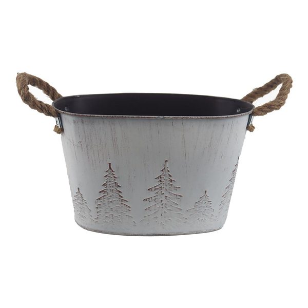 Květináč plechový oválný K3937/2 - 22,5 x 13,5 x 13,8 cm