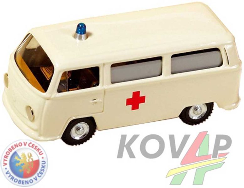 KOVAP Auto plechové VW Volkswagen sanitka retro model 1:43 Kov 0613 | Kovap  | Mikaton.cz