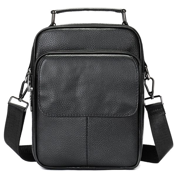 Kožená pánská crossbody taška Gregorio 20x26x8 cm černá