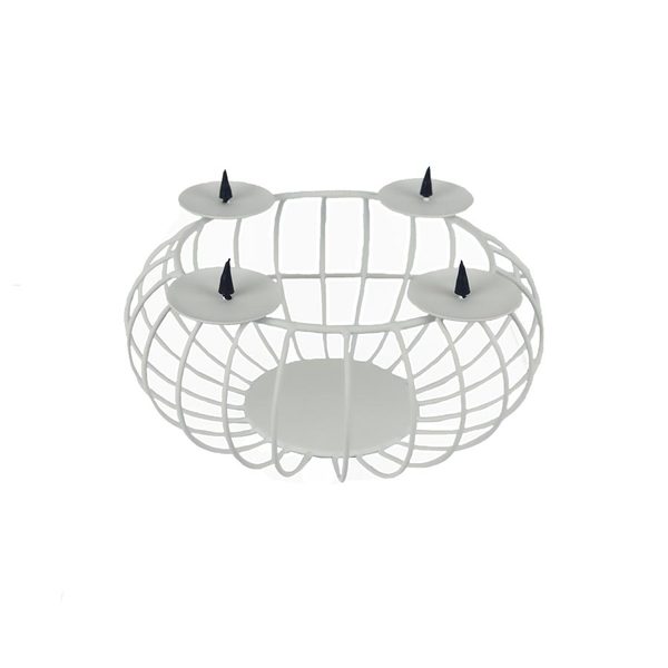 Drátěný adventní svícen na 4 svíčky 371390 - dia 26 x 14 cm