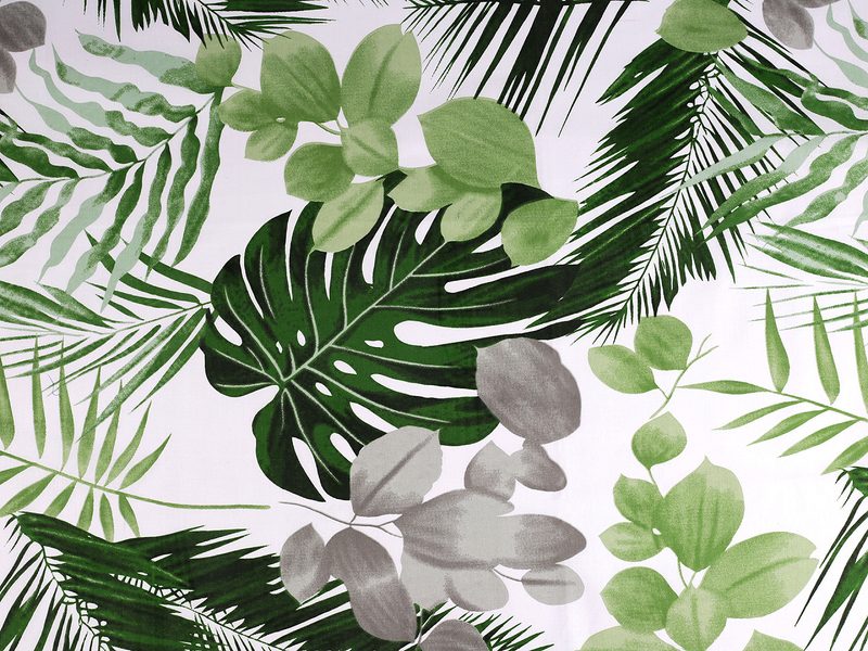 Bavlněná látka / plátno rostliny / listy METRÁŽ