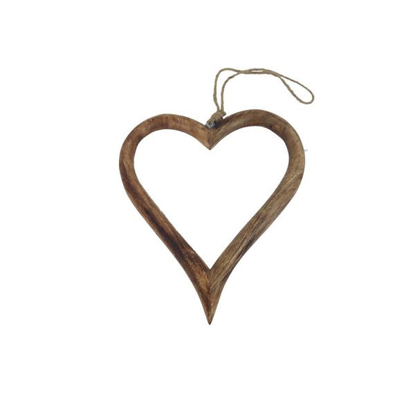Srdce mango závěsné O0339/1 - 13 × 15 x 2 cm