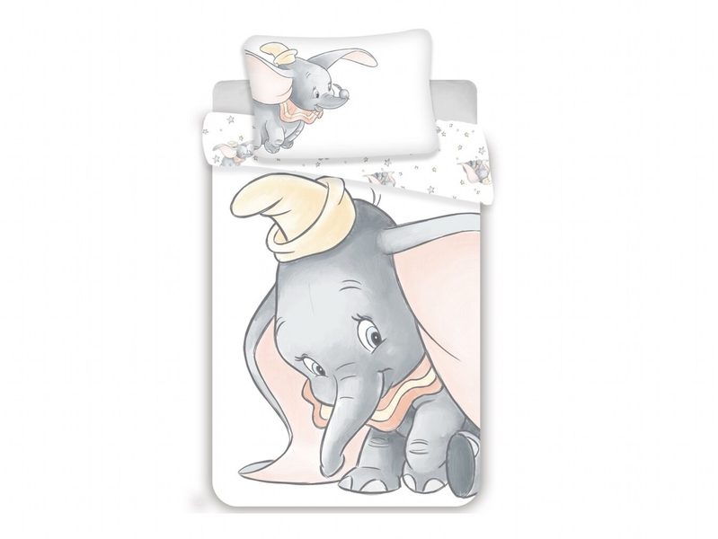 Bavlněné povlečení do postýlky Dumbo grey 100x135, 40x60 cm