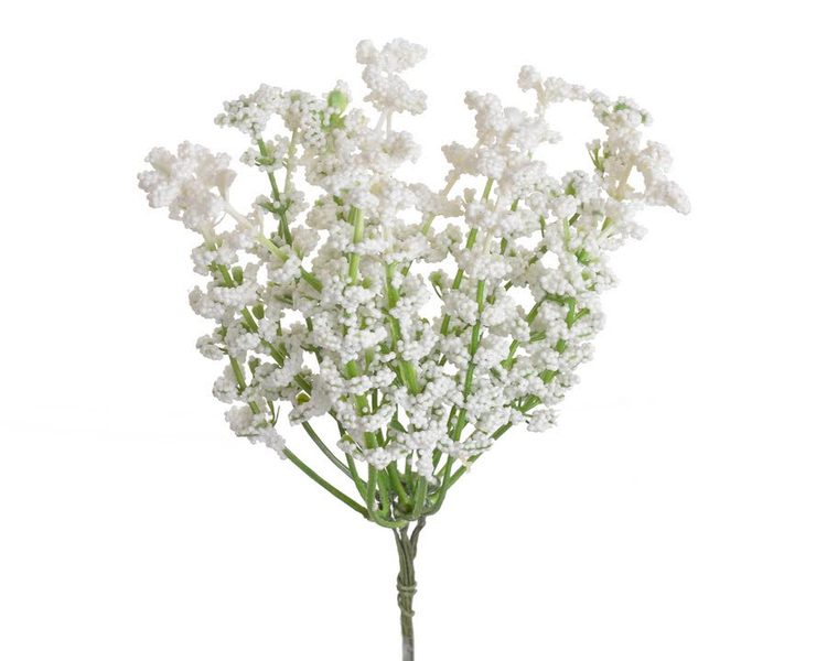 Svazek drobných kuliček bílý 6 ks, 17 cm