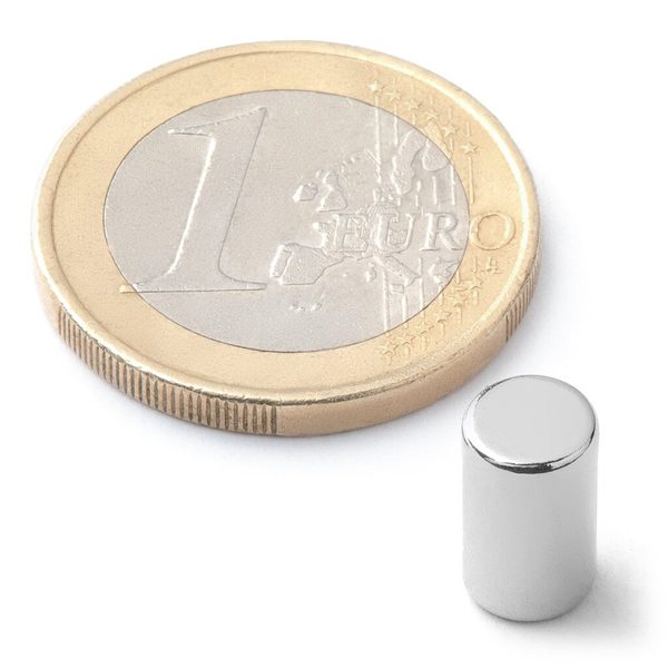 Neodymový tyčový magnet Ø 6 mm, v. 10 mm, do 150 °C, síla 1,3 kg