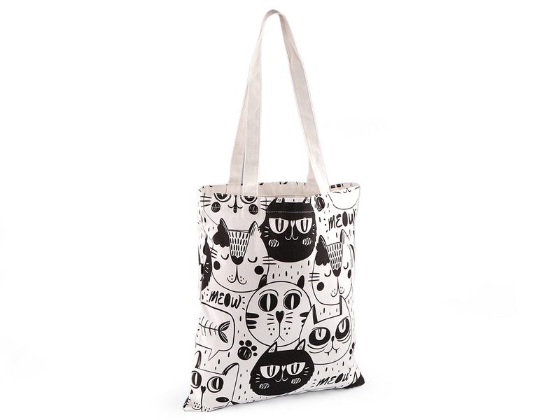 Textilní taška bavlněná pes, kočka 34x39 cm