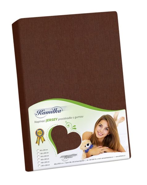 Jersey prostěradlo Tmavě hnědá 1240/018