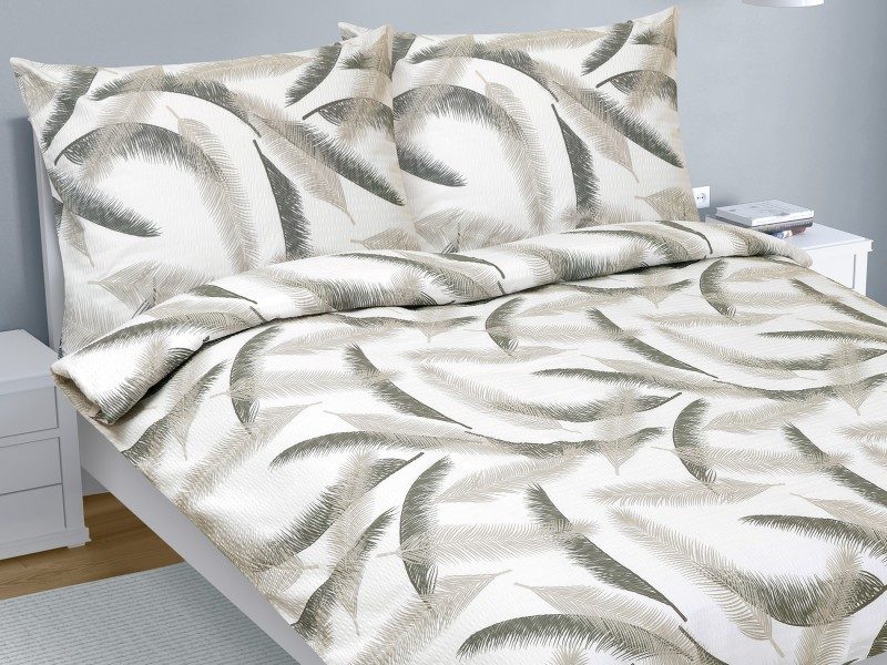 Povlečení krep na dvoudeku Šedá,Bílá 80/929