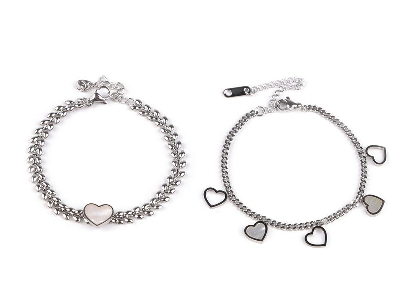 Náramek z nerezové oceli srdce