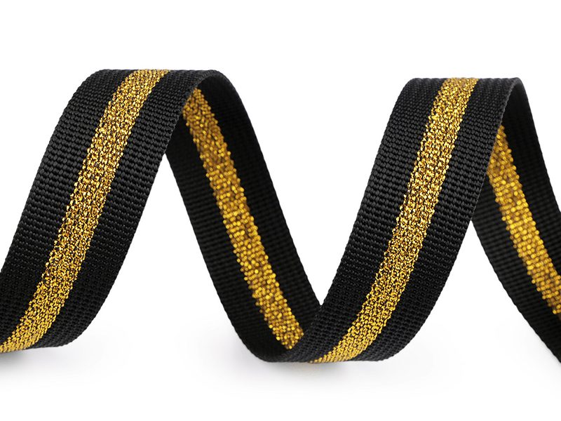 Popruh polypropylénový oboustranný s lurexem šíře 25 mm METRÁŽ