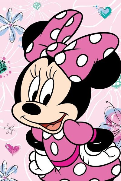 Deka mikroflanel Minnie Flowers 02 Polyester, 100/150 cm