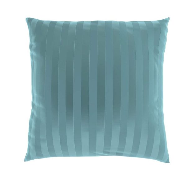 Povlak na polštář saténový s proužkem TYRKYSOVÝ