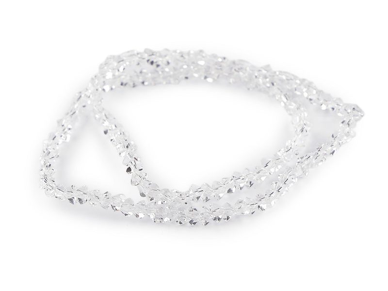 Skleněné broušené korálky triangl 3 mm na drátku