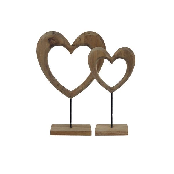 Dekorace srdce, S/2 D7685 - 20×5×30.5 cm 13×5×24.5 cm