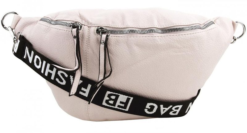 Větší dámská moderní ledvinka světle krémová