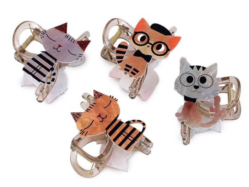 Skřipec do vlasů kočka