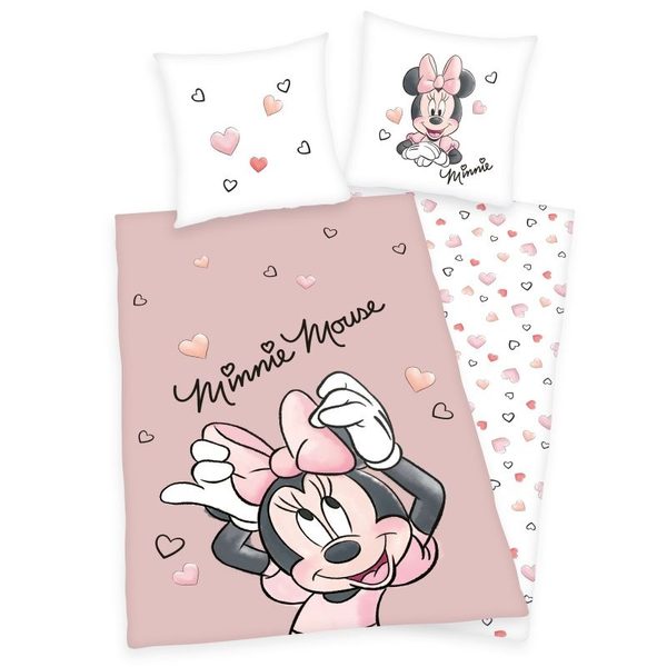 Povlečení Minnie srdce Bavlna, 140/200, 70/90 cm