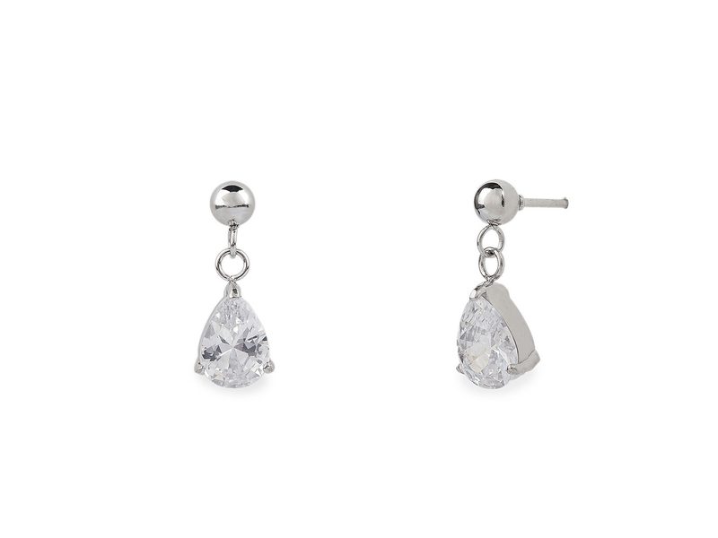 Náušnice z nerezové oceli s broušeným kamínkem