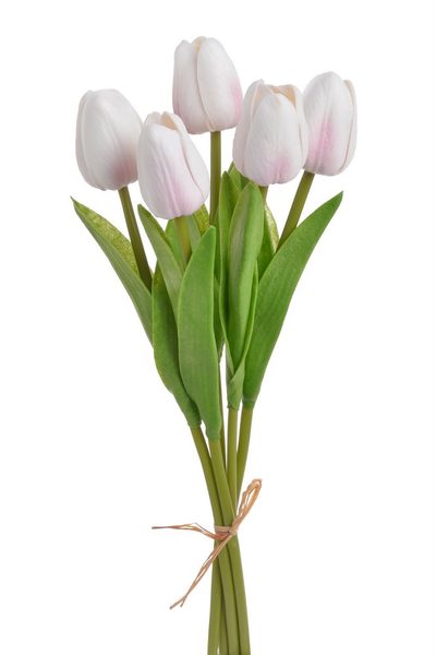 Tulipán pěnový (5 ks) - bílá/růžová 30 cm
