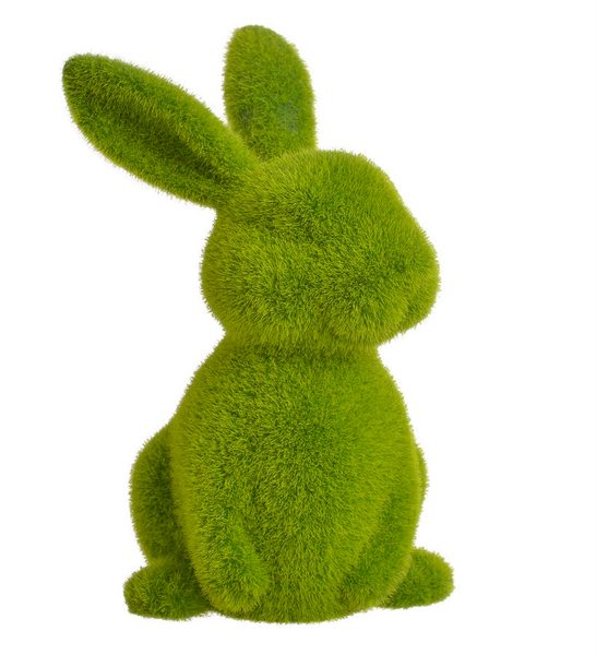 Flokovaný zajíček 20 cm - zelená dekorace