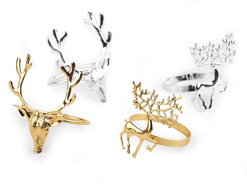 Kovový kroužek na ubrousek vánoční jelen