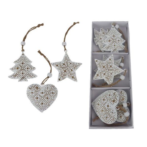 Vánoční dekorace k zavěšení, 6 ks K4379 - 21.5 × 8 × 2 cm