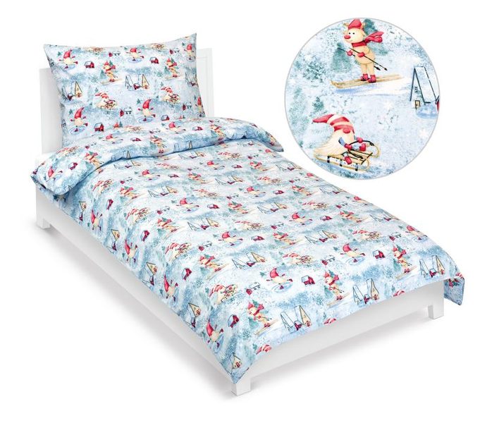 Povlečení dětské - Vánoce Modrá,Bílá,Červená 90/CH1 140x200, 70x90 cm